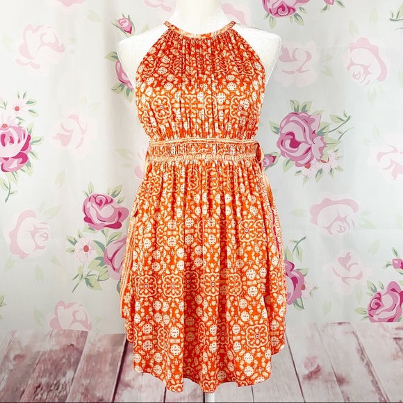 NEW Free People Midsummer’s Day Cayenne Combo Orange Tunic Tank Top S - Picture 1 of 15